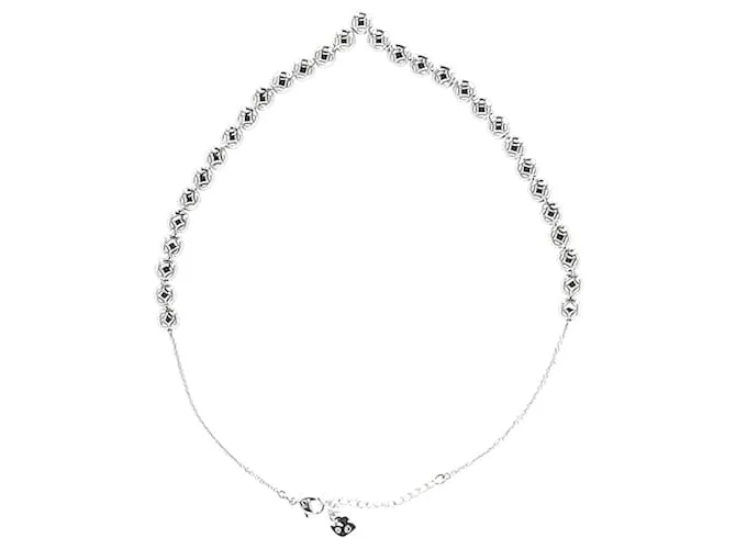 Collar Swarovski Angelic Square en metal plateado rodiado Plata 