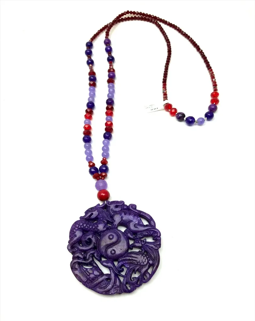 COLLARES LARGOS MORADOS HAND MADE DISEÑOS UNICOS