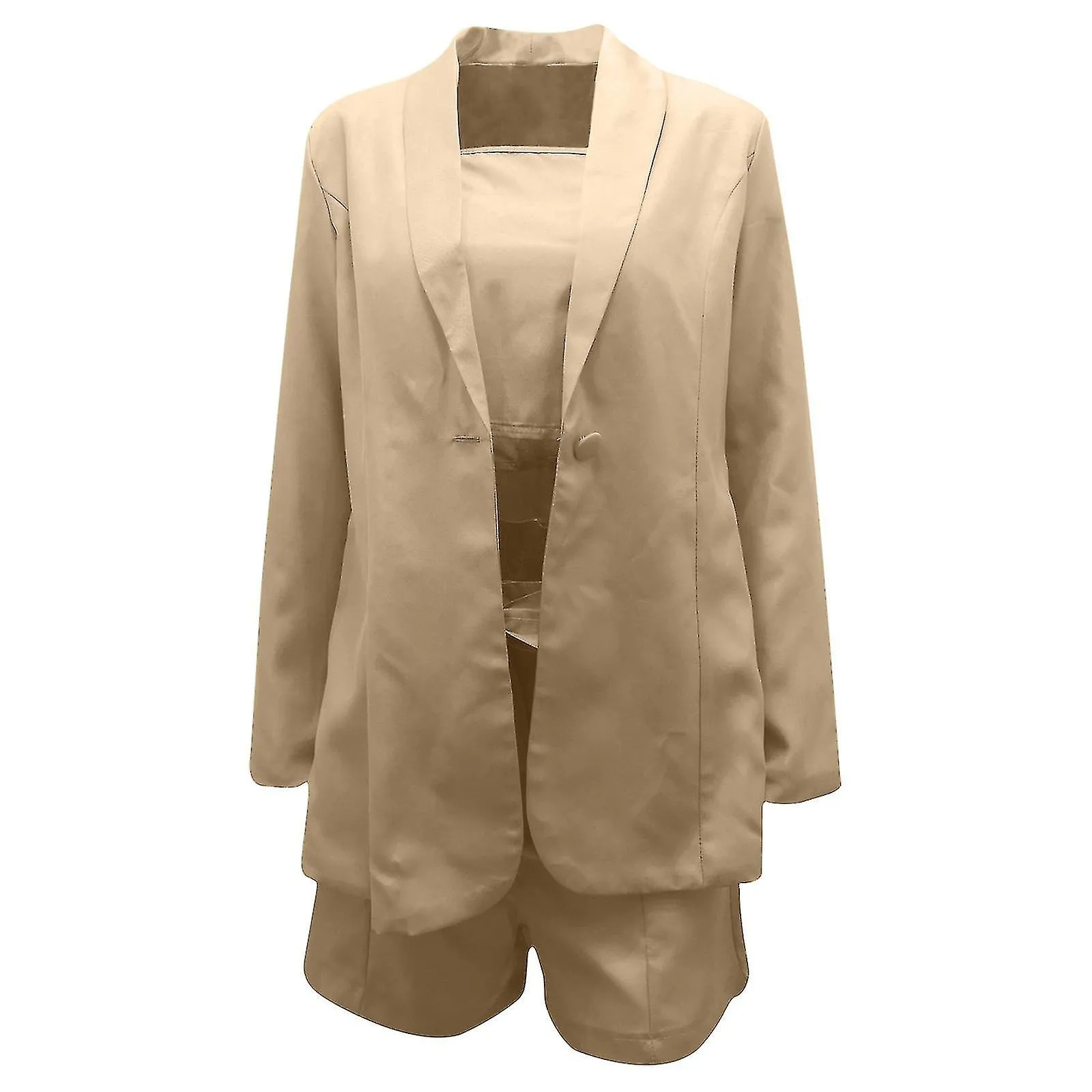 Conjuntos de mujer sólidos de tres piezas de traje de mujer con chaleco + chaqueta de traje + pantalones cortos
