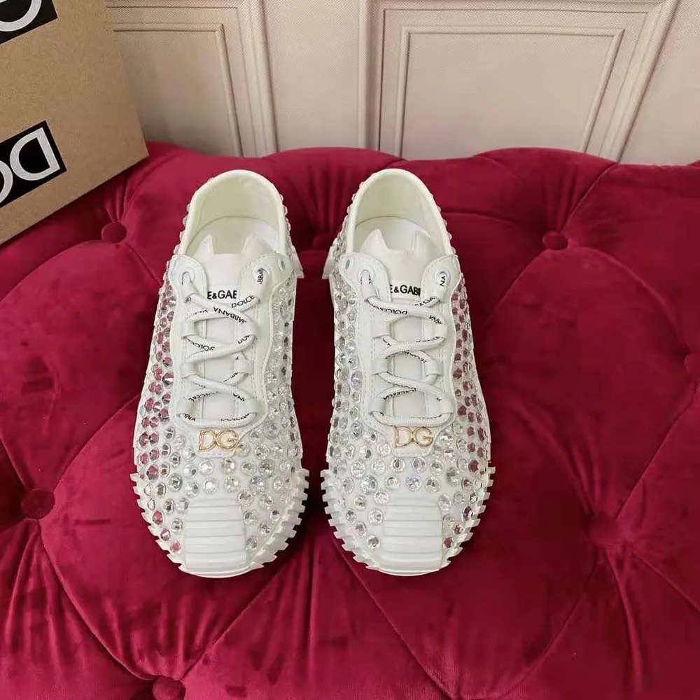 DOLCE GABBANA ZAPATILLAS D&G MUJER NS1 DE MATERIALES MIXTOSBLANCO