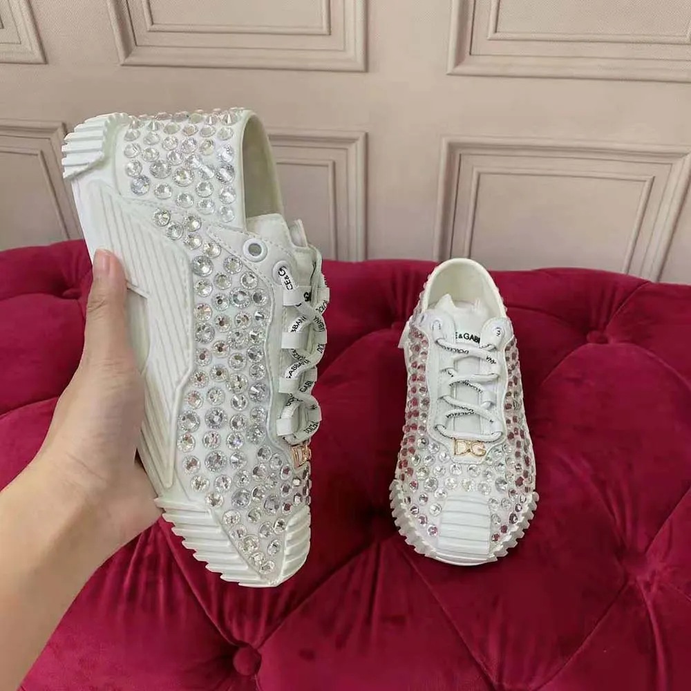 DOLCE GABBANA ZAPATILLAS D&G MUJER NS1 DE MATERIALES MIXTOSBLANCO