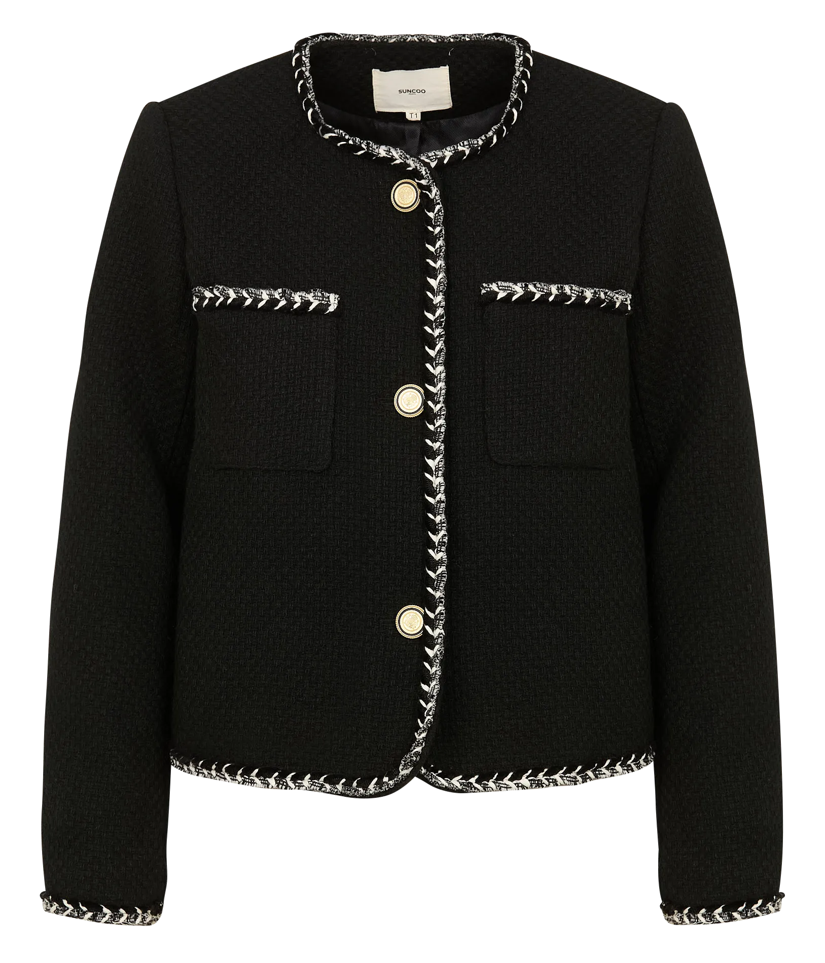 DONNA  CHAQUETA CUELLO REDONDO EN NEGRO
