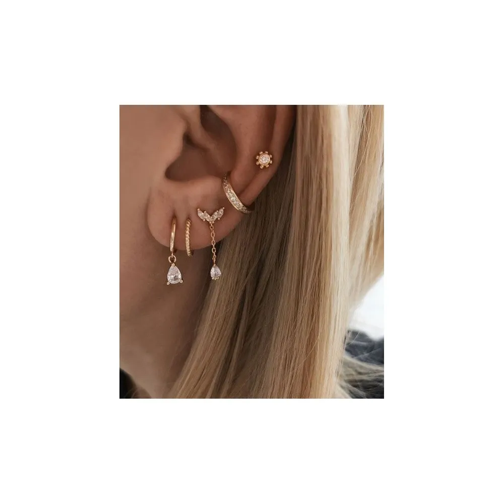 Ear Cuff Línea Circonitas Oro
