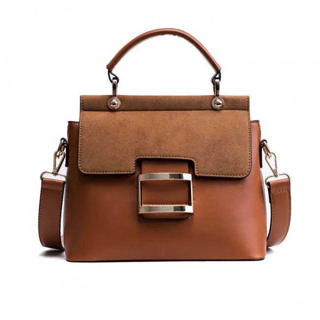 Fashion Single Buckle Portable Messenger Small Square Bag Frosted Shoulder Bag