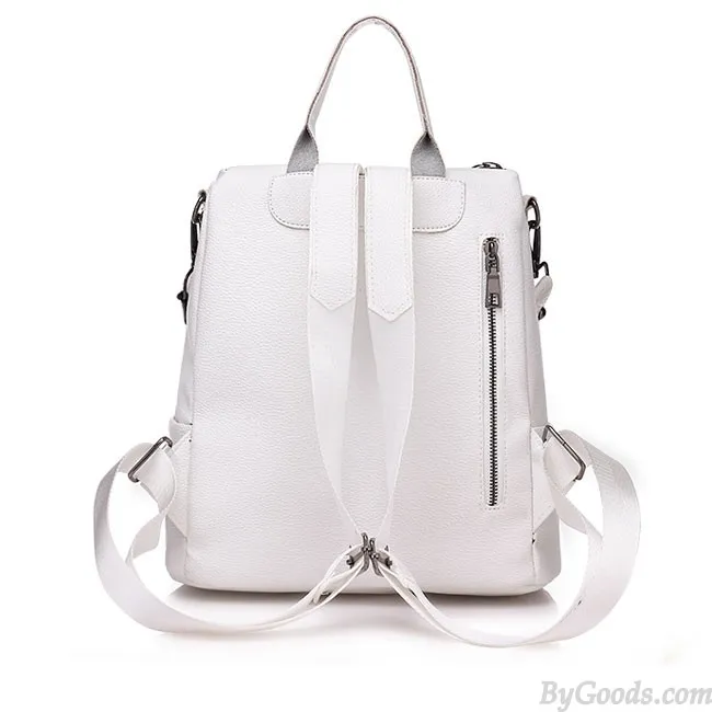 FASHION STRIPE TASSEL SCHOOL BAG MULTIFUNCTION SHOULDER BAG CONTRAST COLOR SQUARE PU BACKPACK 