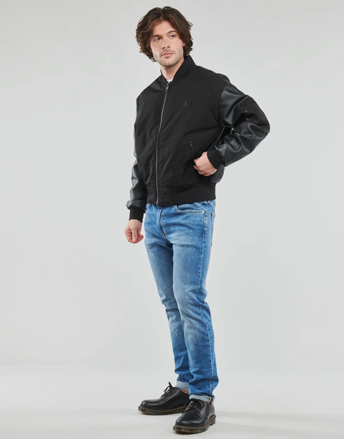 FAUX LEATHER BOMBER JACKET