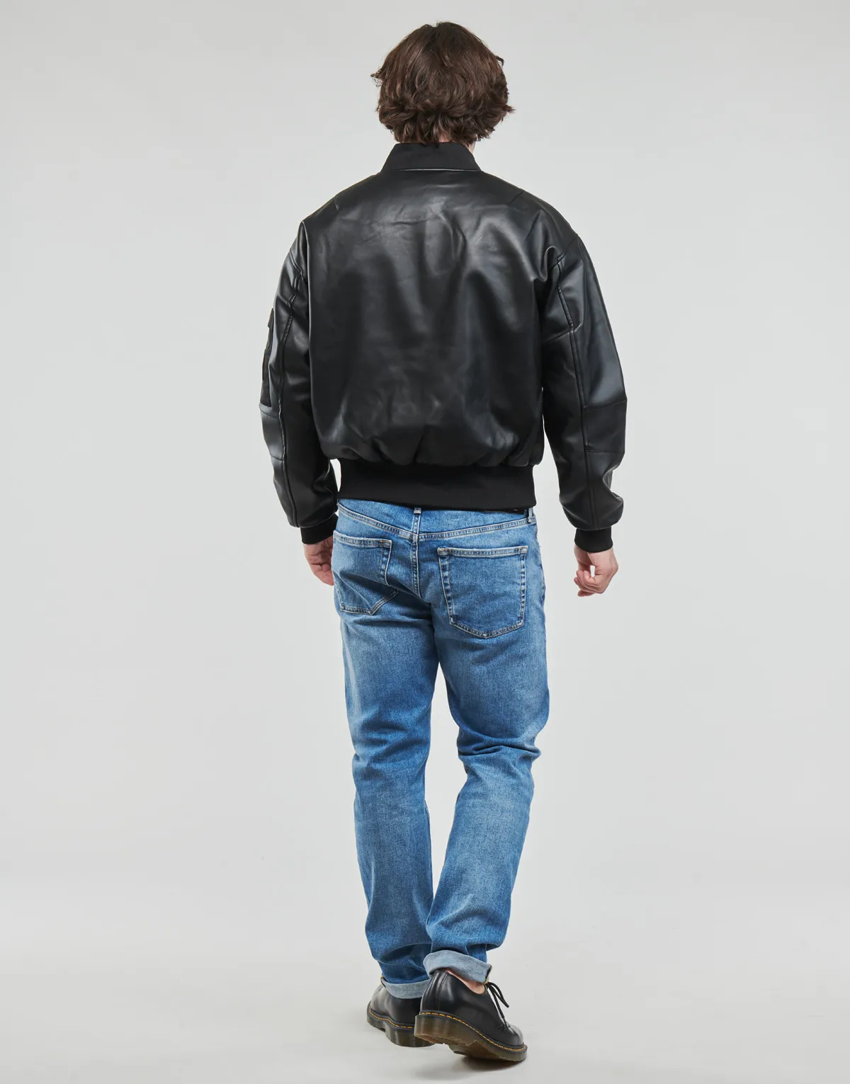 FAUX LEATHER BOMBER JACKET