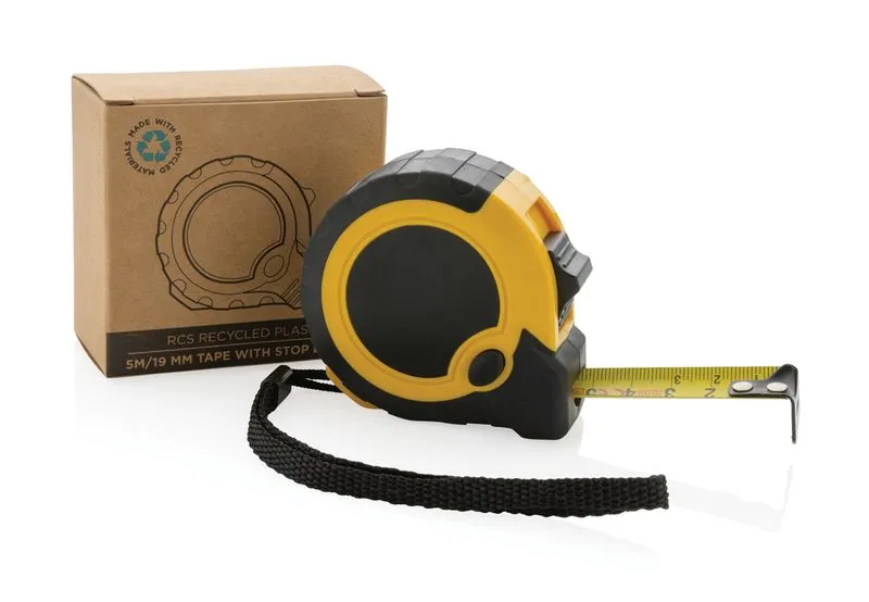 Flexómetro de plástico reciclado RCS 5M/19 mm con stop