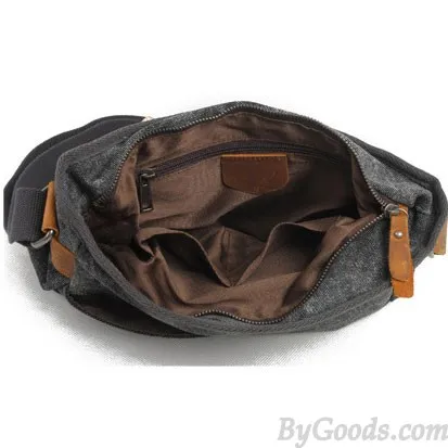 Folk Style Geometry Stripe Square Double Hasp Canvas Messenger Bag Shoulder Bag 