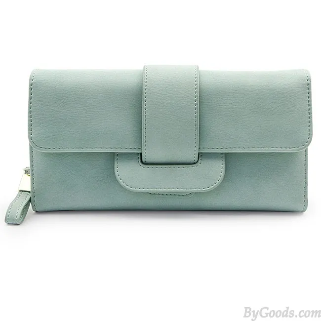 Fresh Girl's Square Whole Color PU Purse Wallet Clutch Bag  