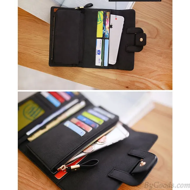 Fresh Girl's Square Whole Color PU Purse Wallet Clutch Bag  