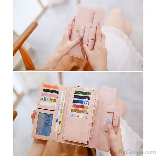 Fresh Girl's Square Whole Color PU Purse Wallet Clutch Bag  