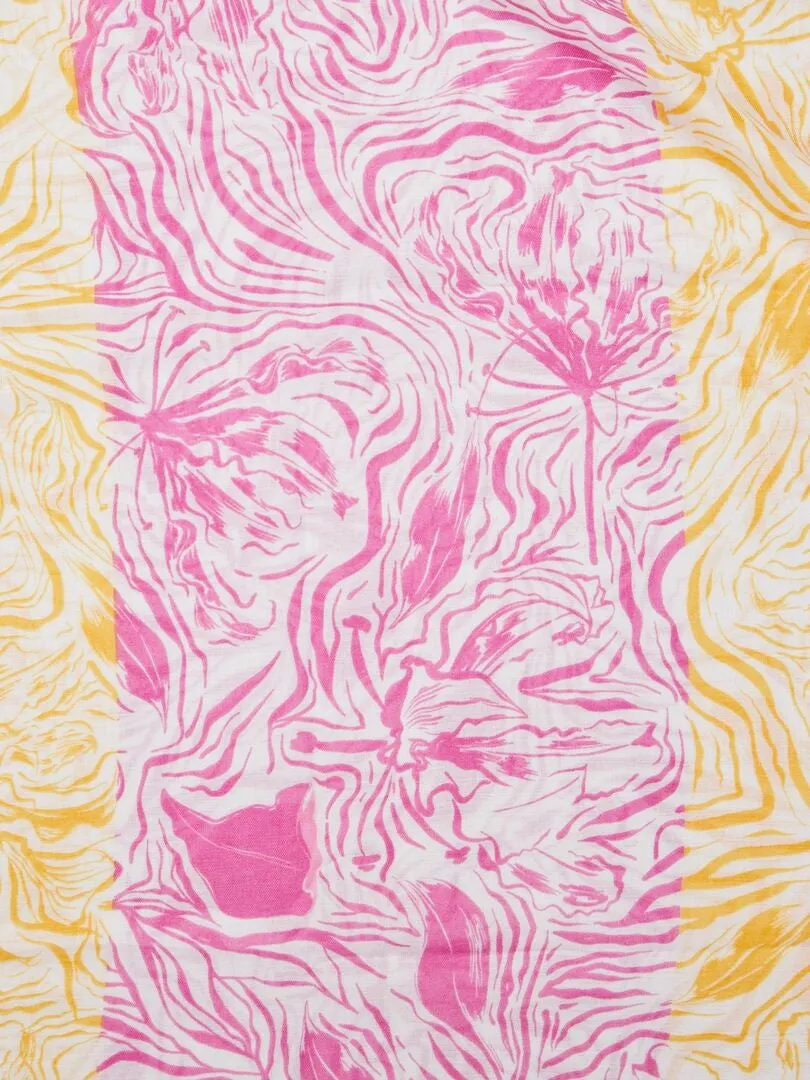 FULAR COLORIDO CON ESTAMPADOS  NARANJA