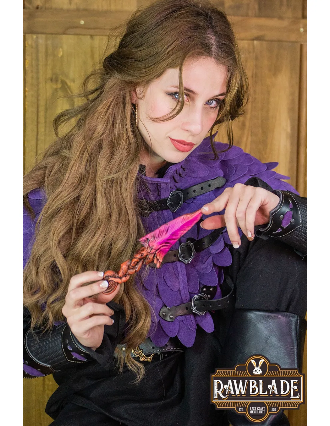 GORJAL DE CUERO CON ESCAMAS MODELO ORIA  MORADO