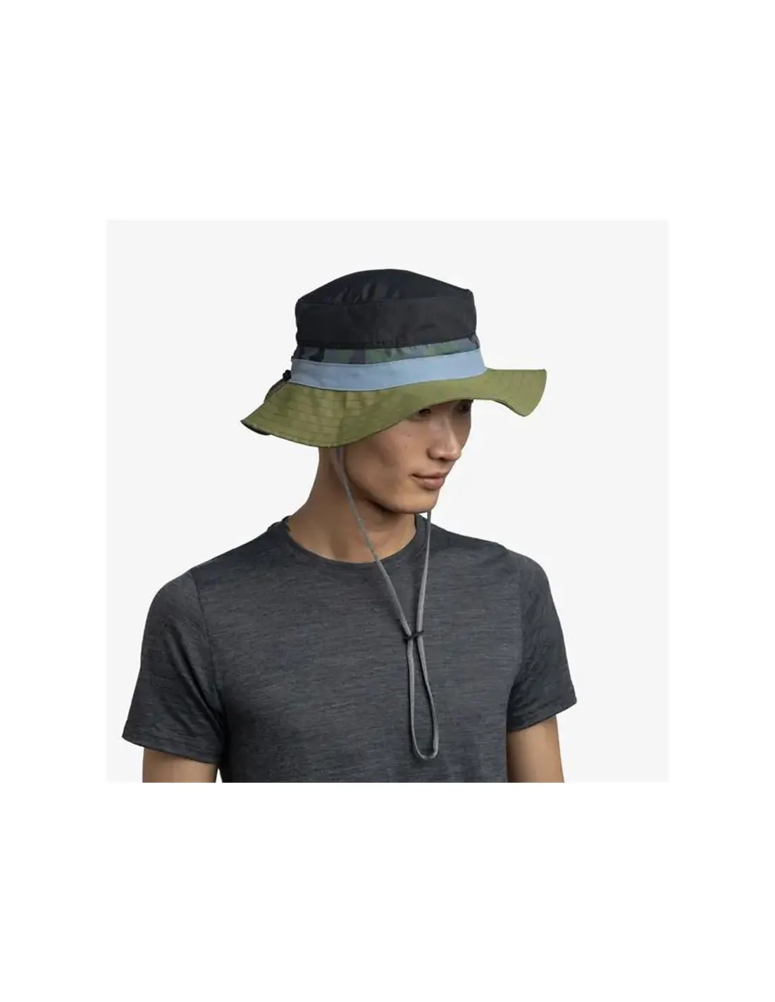 Gorro de Running Buff Enob Verde/Negro
