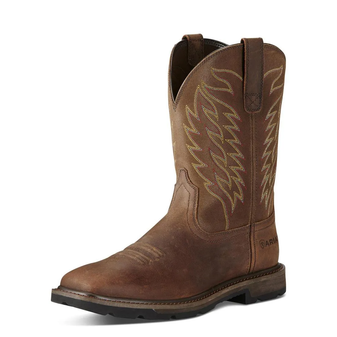 GROUNDBREAKER STEELTOE WIDE SQUARE TOE WORK BOOT BROWN