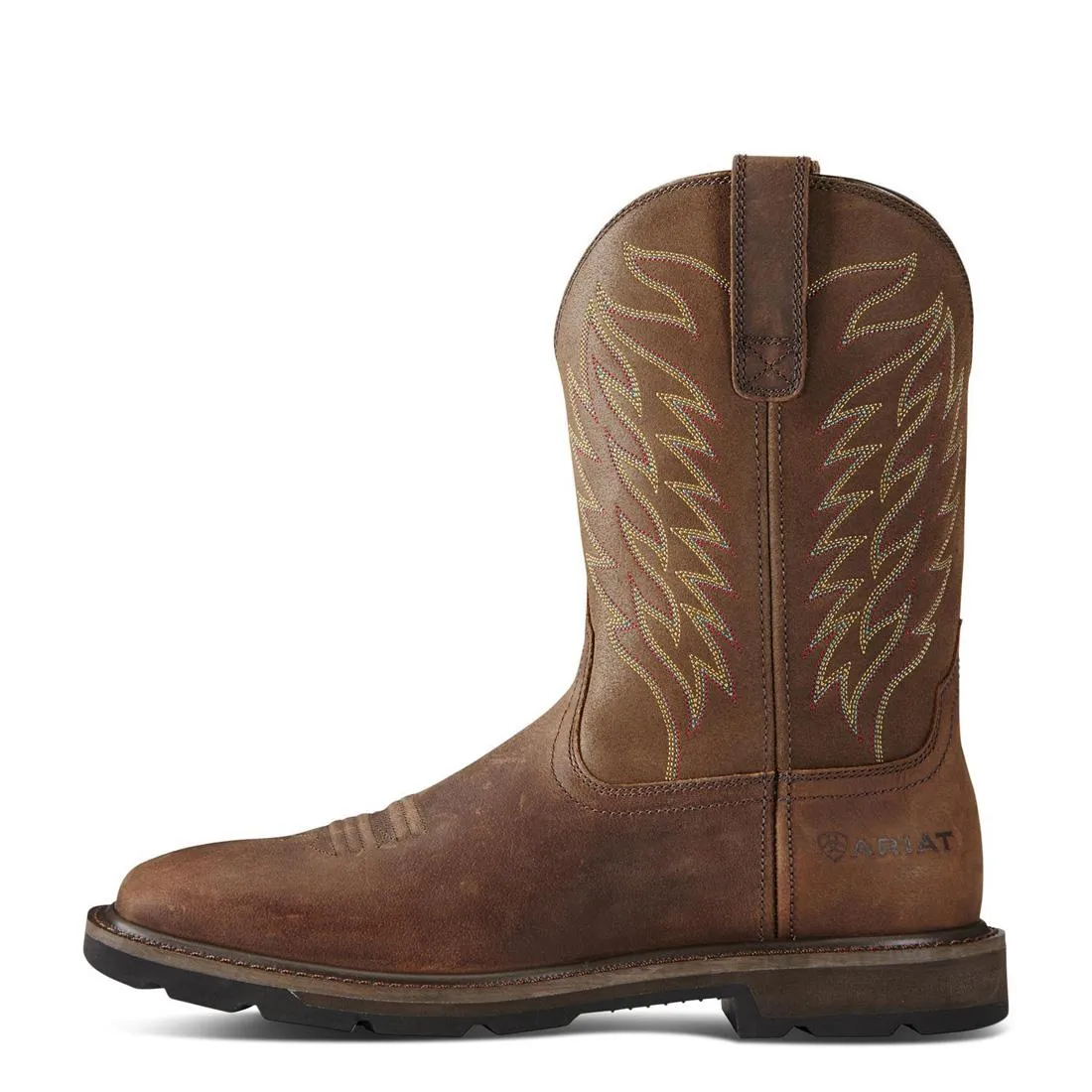 GROUNDBREAKER STEELTOE WIDE SQUARE TOE WORK BOOT BROWN