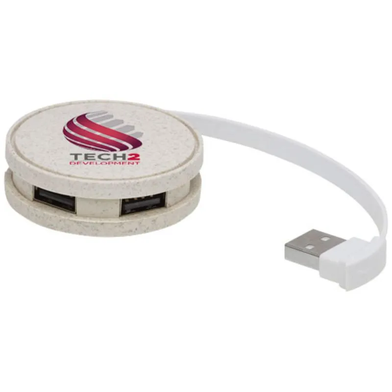 Hub USB de paja de trigo personalizado Kenzu