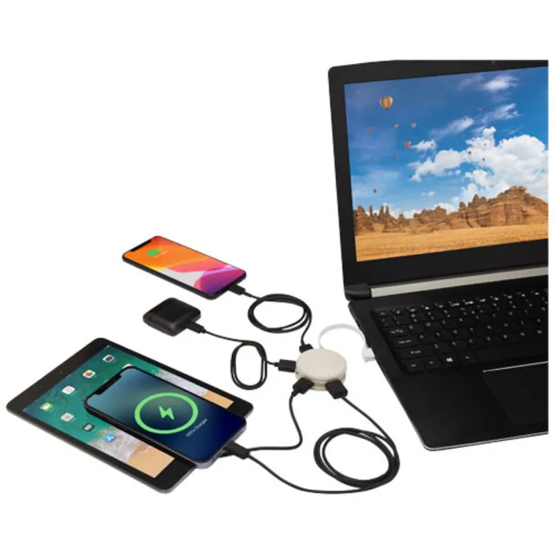 Hub USB de paja de trigo personalizado Kenzu