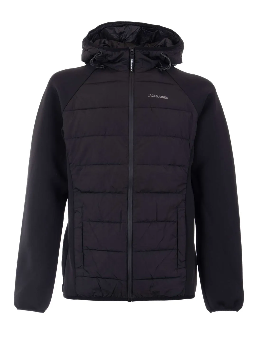 JACK & JONES  CHAQUETA NEGRA JCODUST HYBRID 12241622 HOMBRE