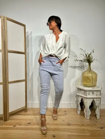 Jeans Baggy TWELLO Celeste