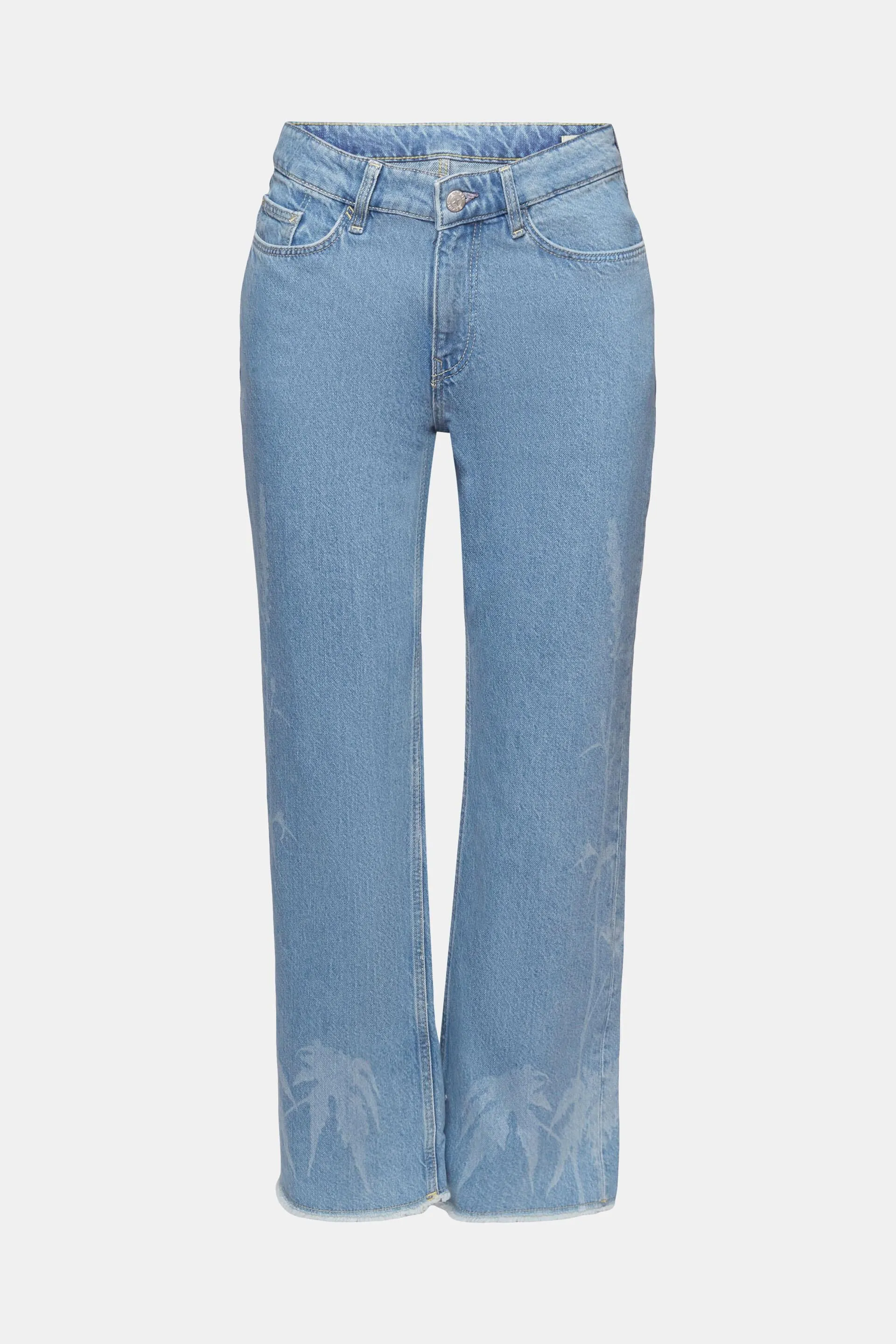 Jeans cropped estampados, 100 % algodón