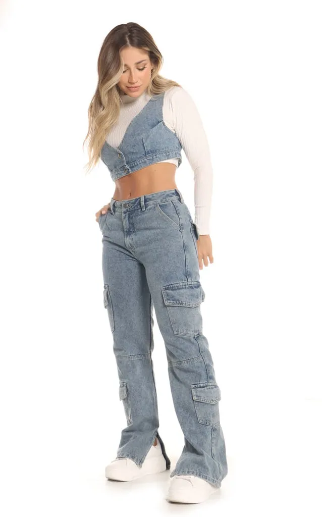 Jeans Straight Cargo Dirty