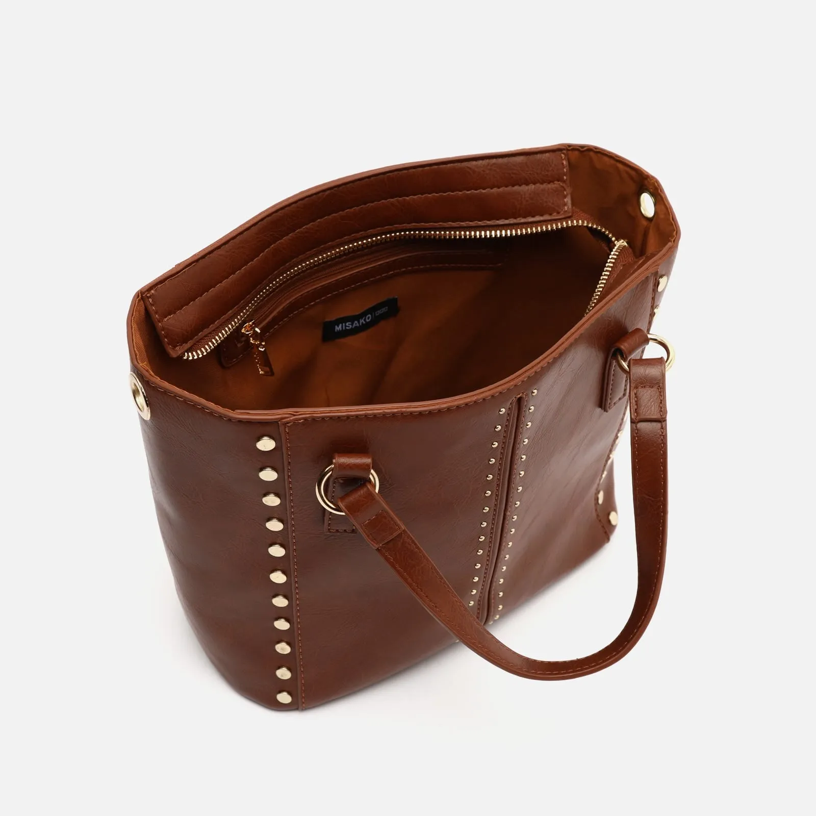 Jita bolso tote mediano con asa bandolera extraíble y detalles metálicos