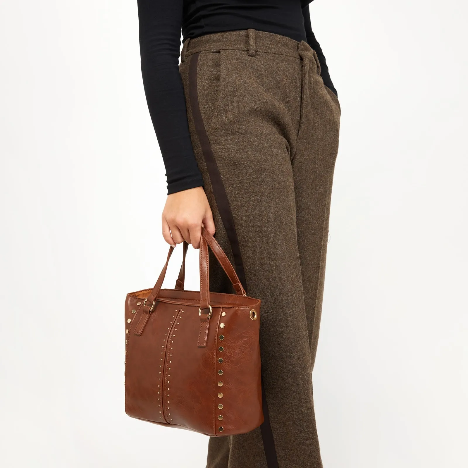 Jita bolso tote mediano con asa bandolera extraíble y detalles metálicos