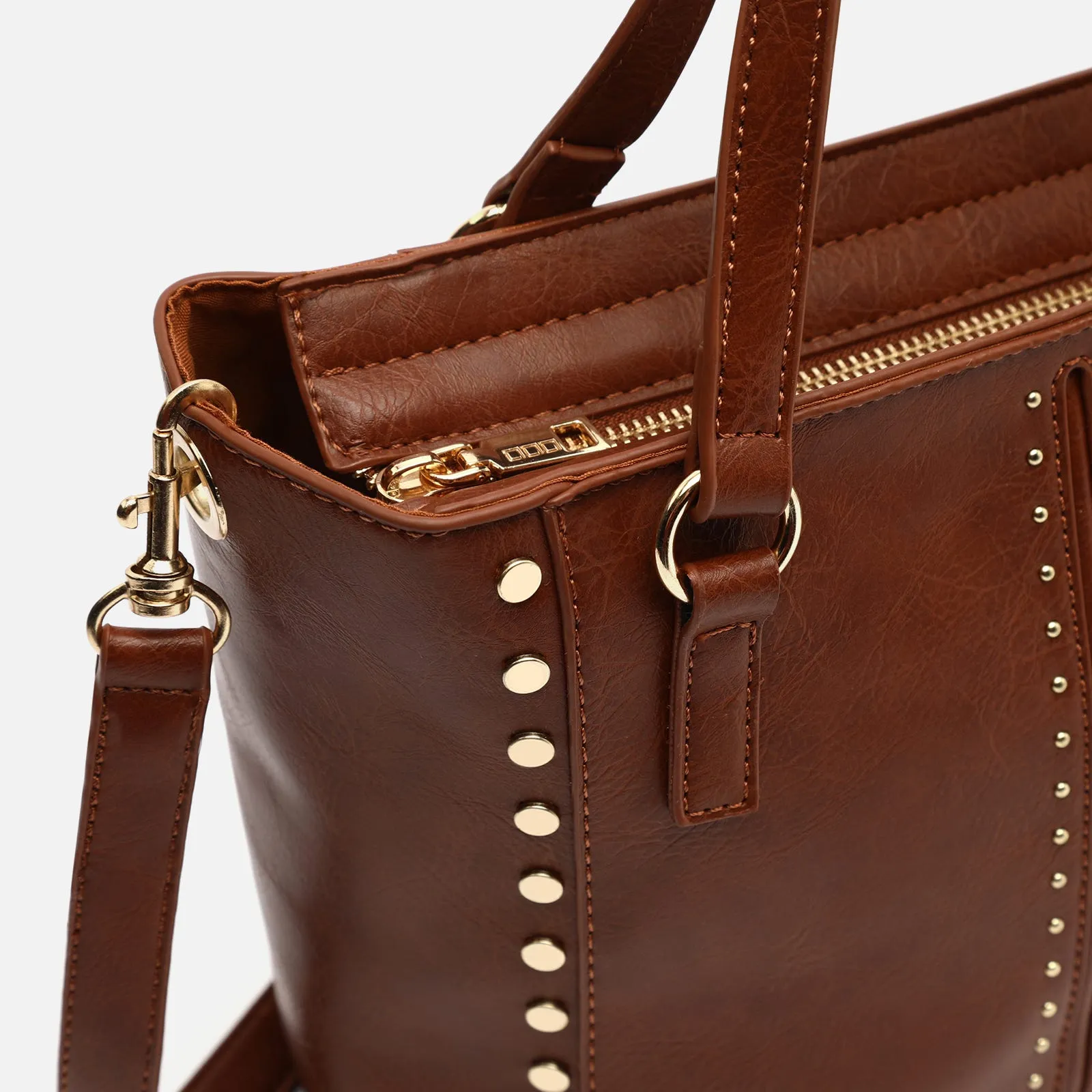 Jita bolso tote mediano con asa bandolera extraíble y detalles metálicos