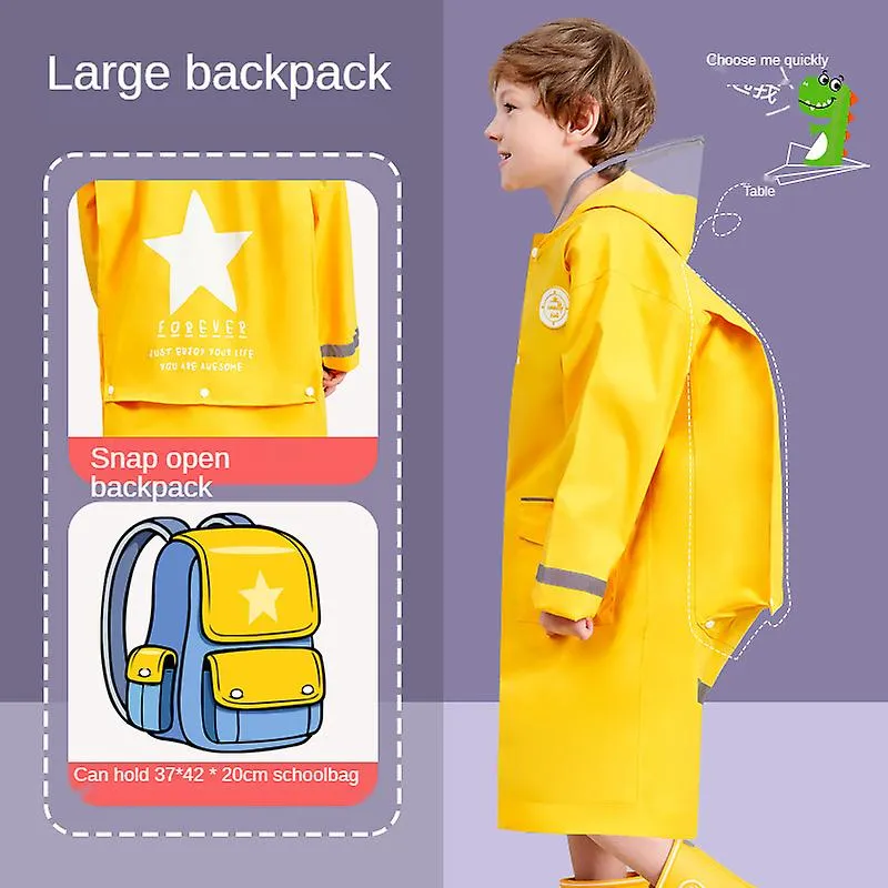 JWLIMPERMEABLE PONCHO DE LLUVIA PARA NIñOS PONCHO PARA NIñAS CON MOCHILA PARA NIñOS ROMPEVIENTOS ENGROSADO IMPERMEABLE PONCHO D