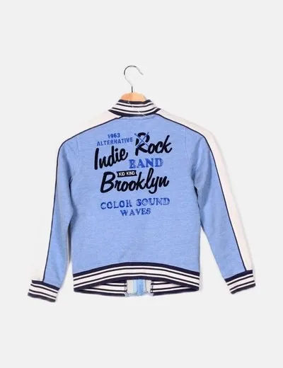 KIDKIND Bomber azul estampada
