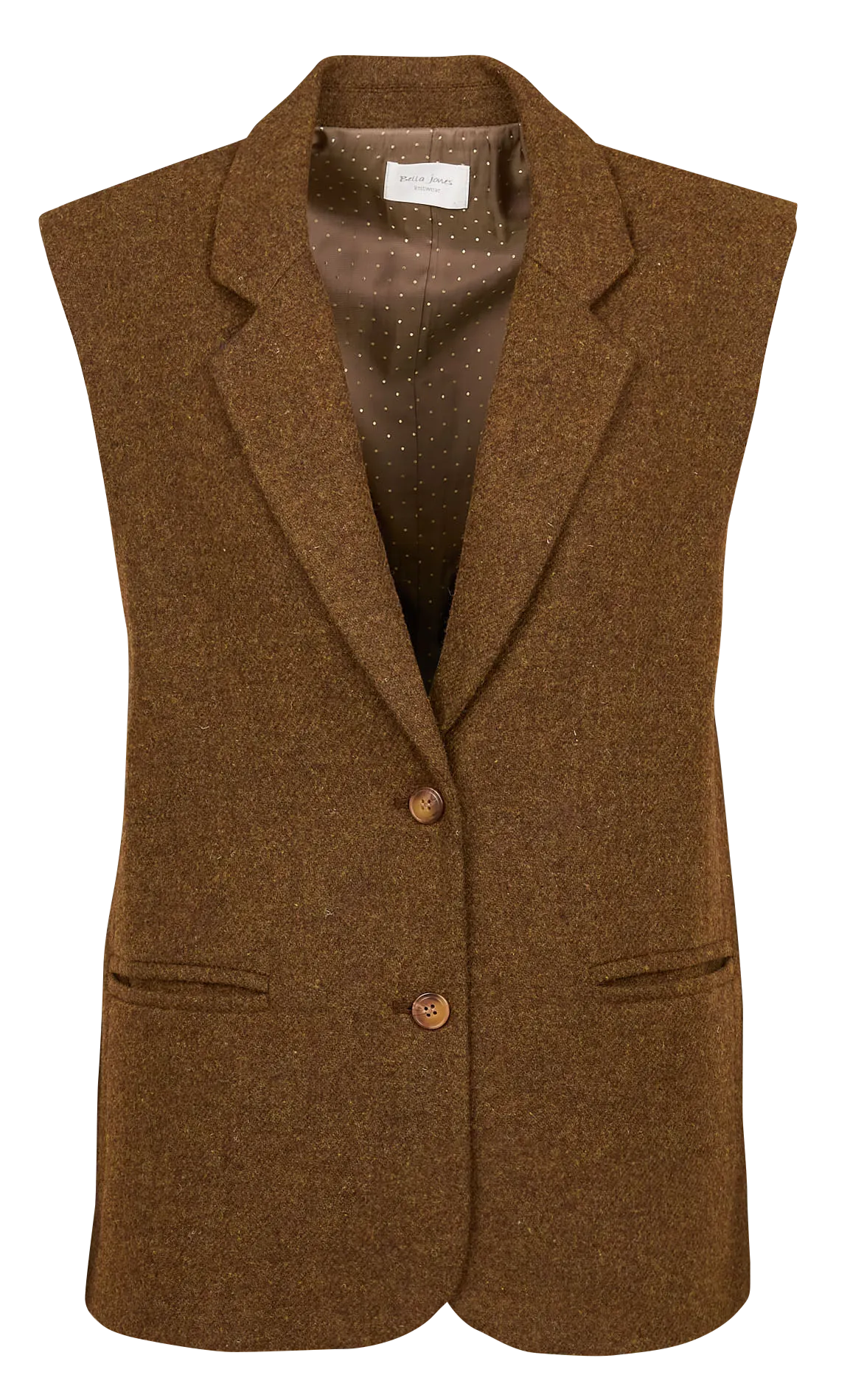LARA  TRAJE DE CHAQUETA SIN MANGAS DE MEZCLA DE LANA EN MARRON