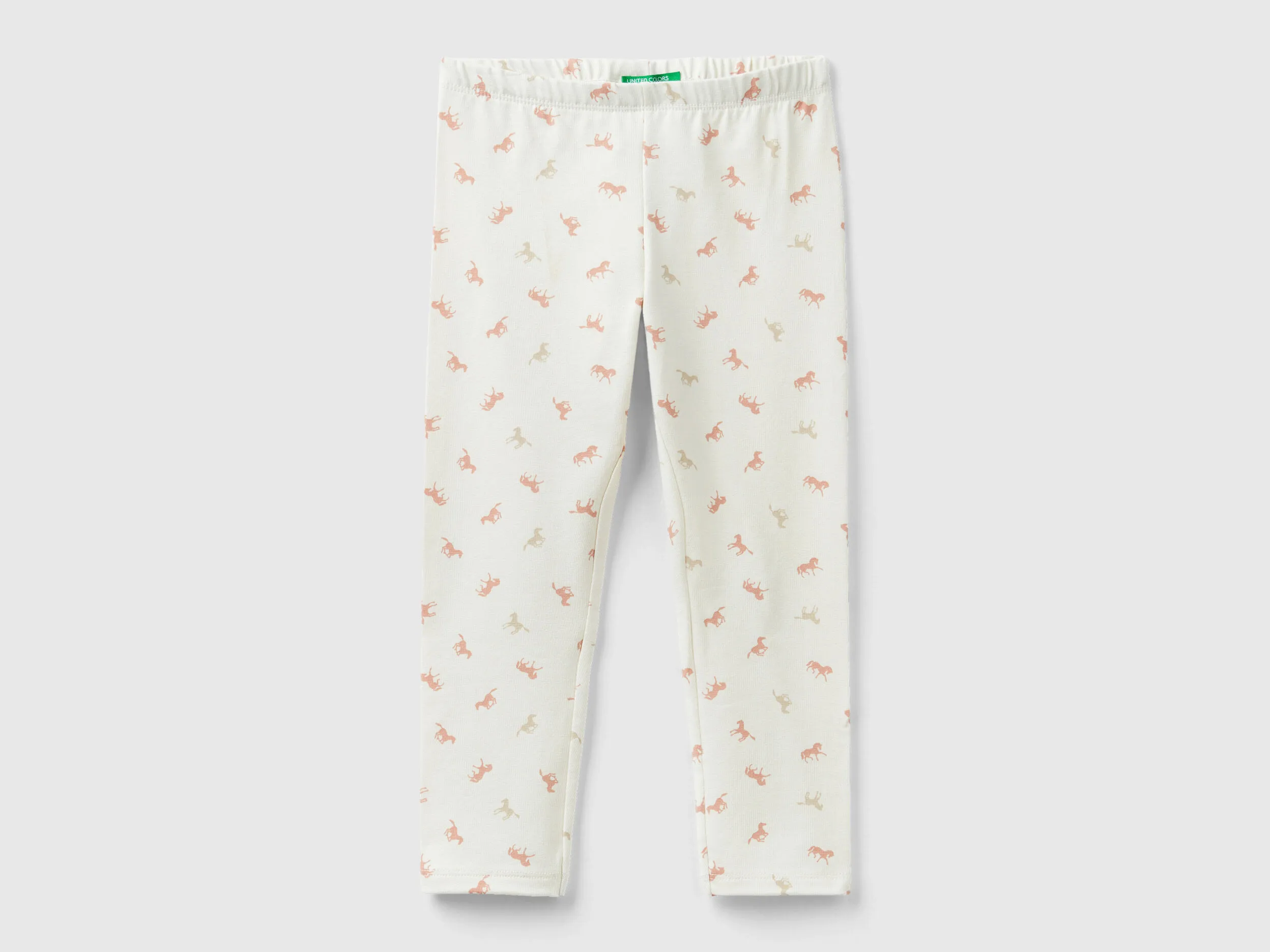 Leggings blanco nata con estampado de caballos