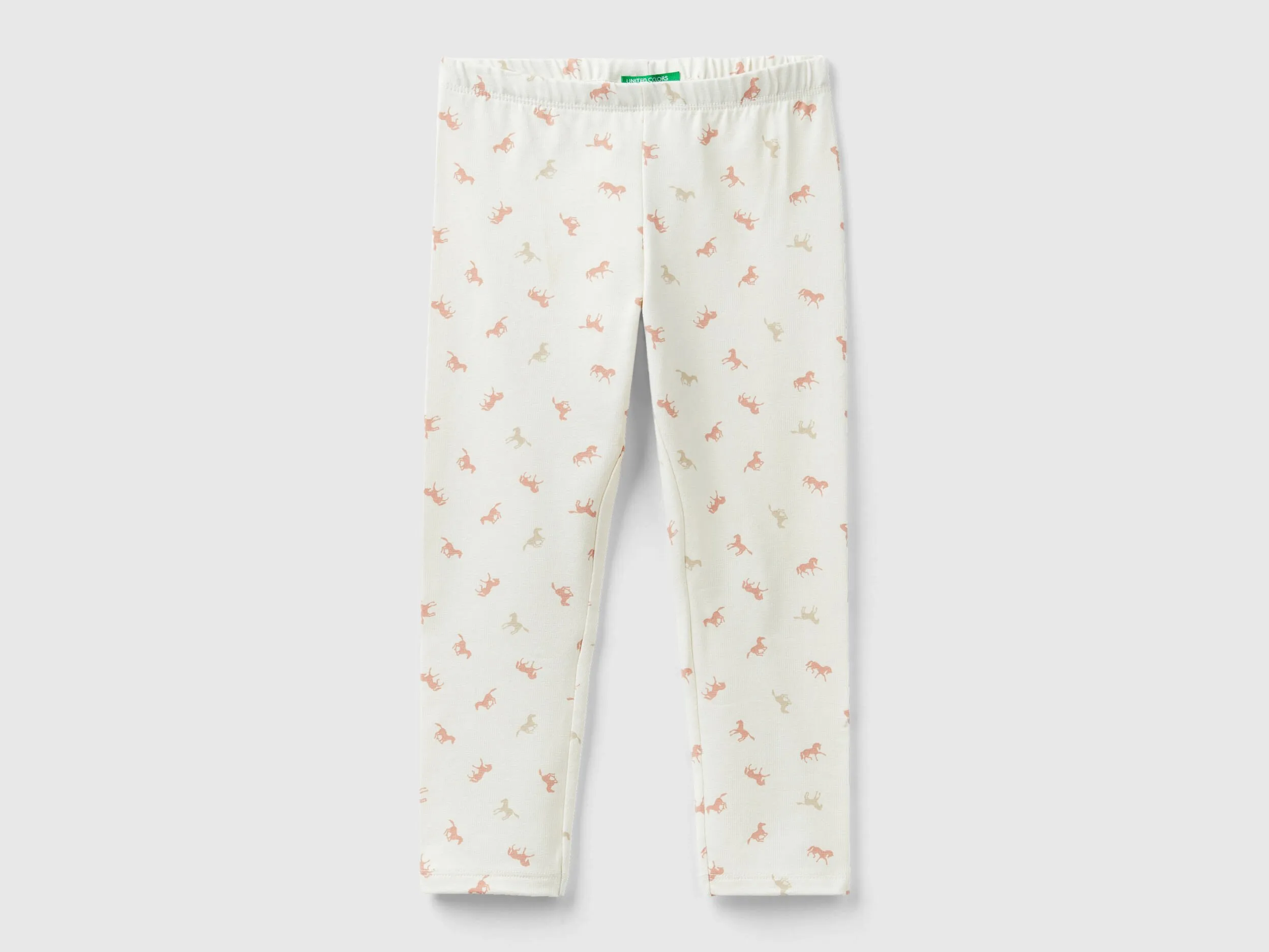 Leggings blanco nata con estampado de caballos