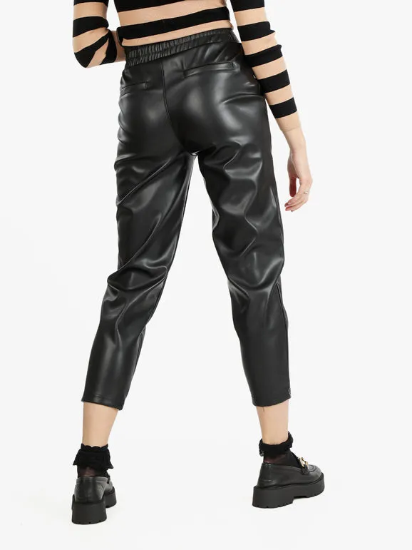 Louise Doro Pantalón efecto piel de mujer de talle alto
