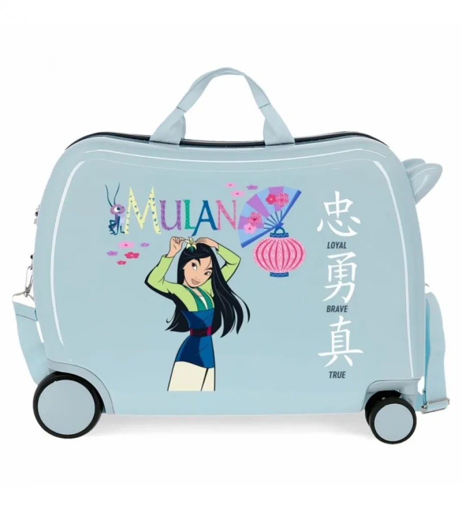 MALETA INFANTIL 2 RUEDAS MULTIDIRECCIONALES MULAN PRINCESS CELEBRATION AZUL  38X50X20CM