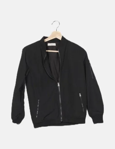 Mango Chaqueta bomber negra