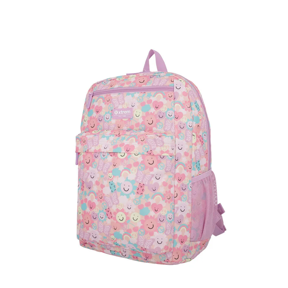 Megapack 2.0 5XT Mochila Niña Xtrem Flores Rosado