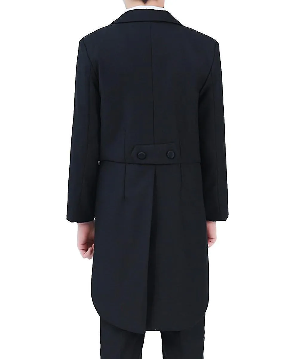 Mike Boys Traje slim de solapa de pico de 3 piezas para ocasiones formales (esmoquin, pantalones y pajarita)