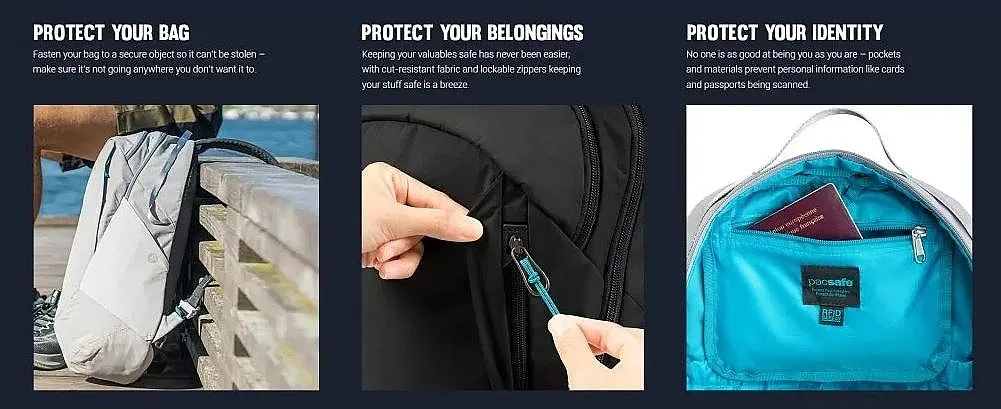 MOCHILA PACSAFE ECO 25  TIDAL TEAL