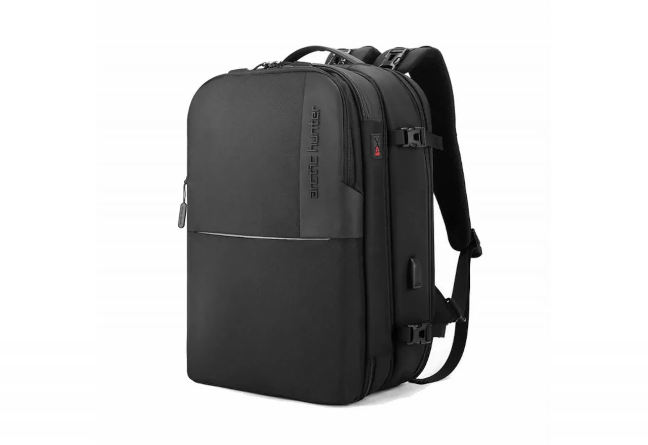 Mochila/maleta Nilon Negro 3 Compartimentos Con Cargador