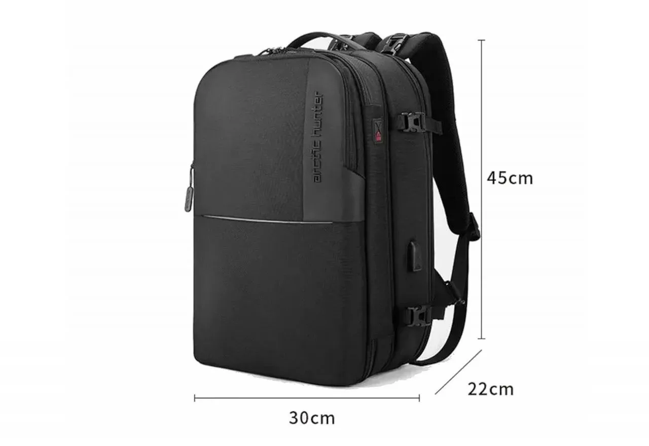 Mochila/maleta Nilon Negro 3 Compartimentos Con Cargador