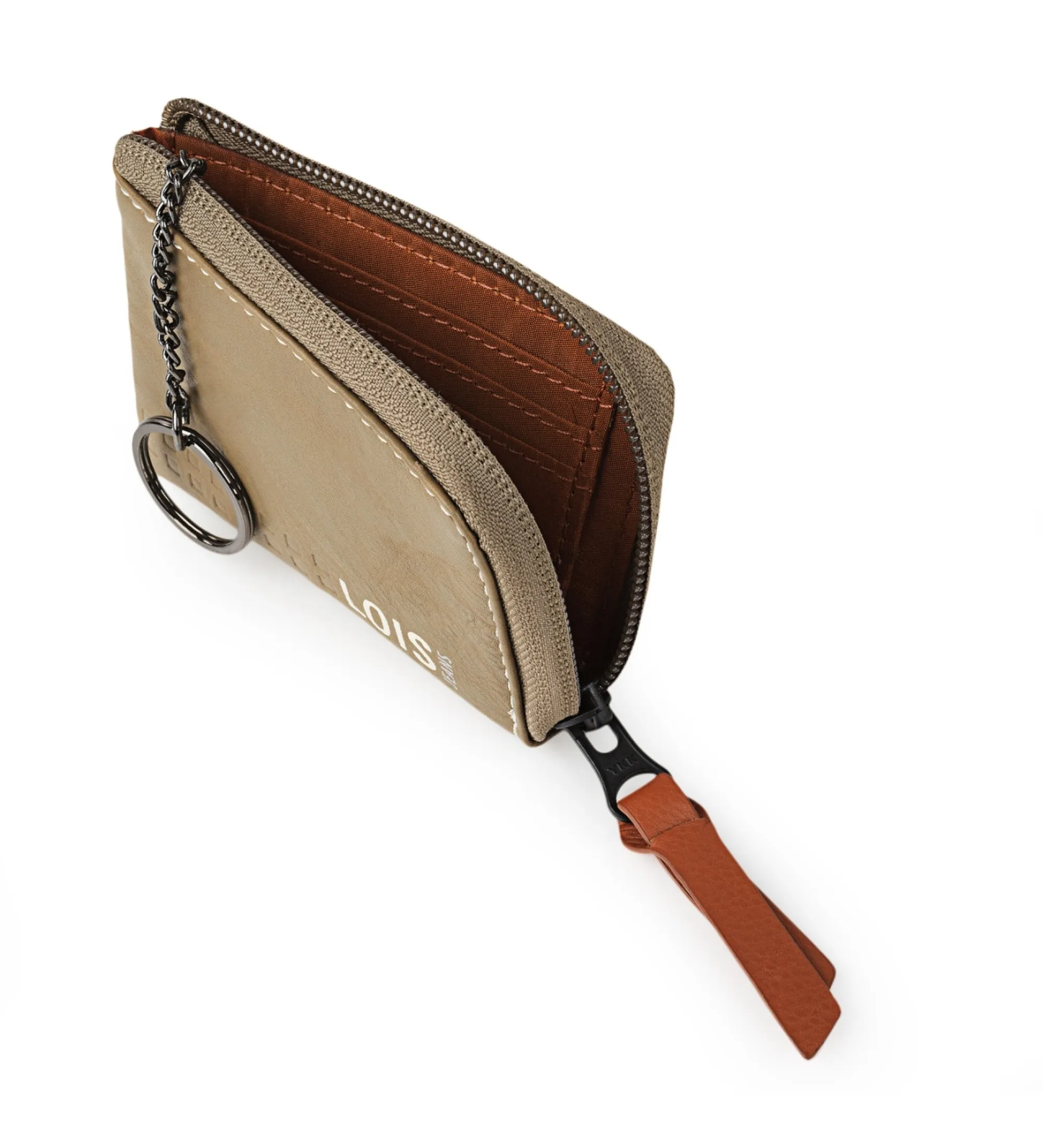 MONEDERO DE PIEL 205544 COLOR KAKICUERO