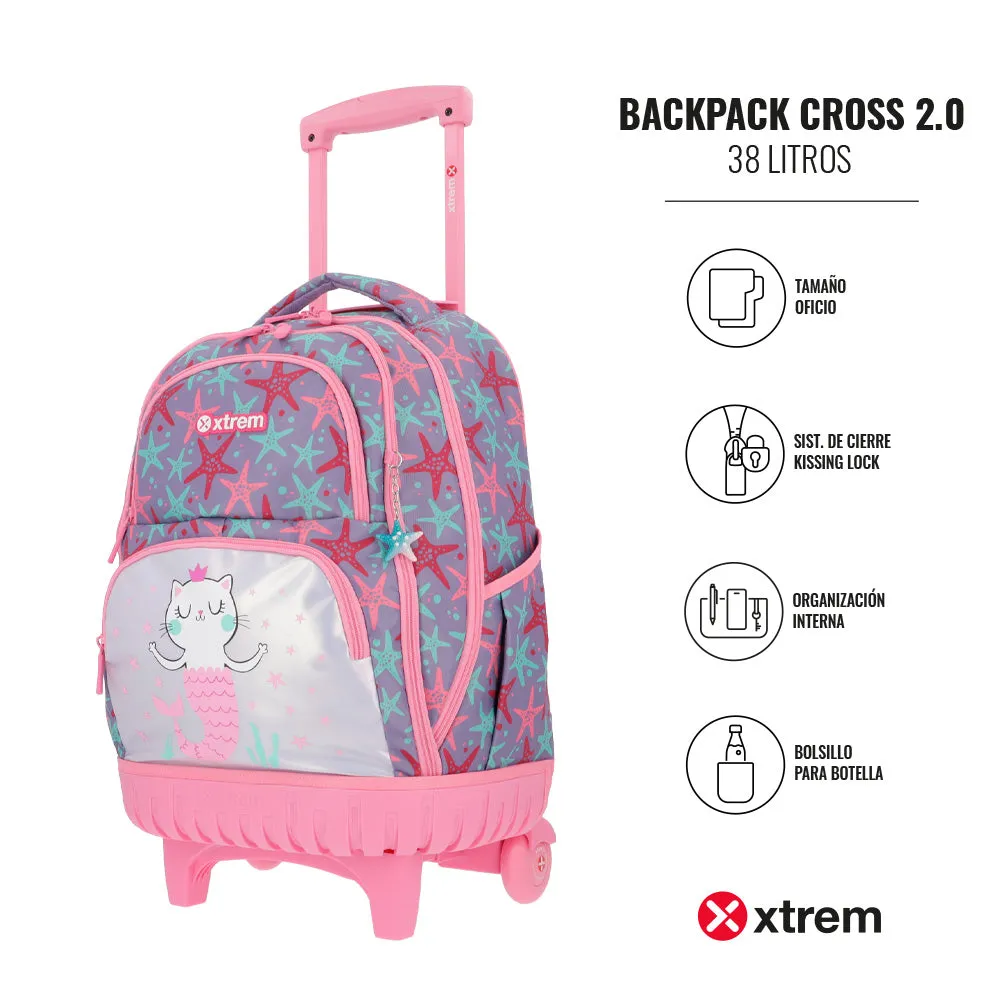 Morral con ruedas Cross para nias morada