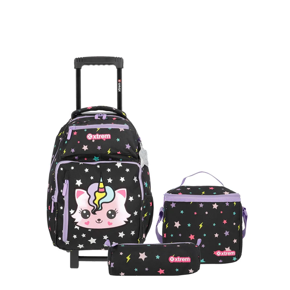 Morral con ruedas para nias New Run Pack negra