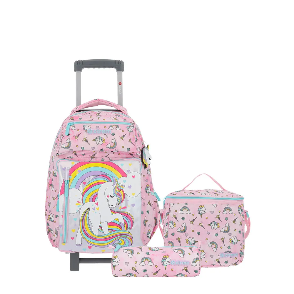 Morral con ruedas para nias New Run Pack rosado