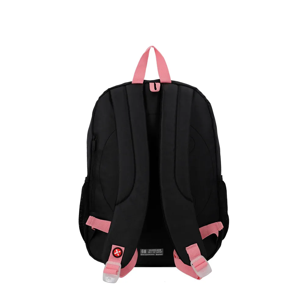 Morral para laptop 15 de mujer Cleveland negra/rosada