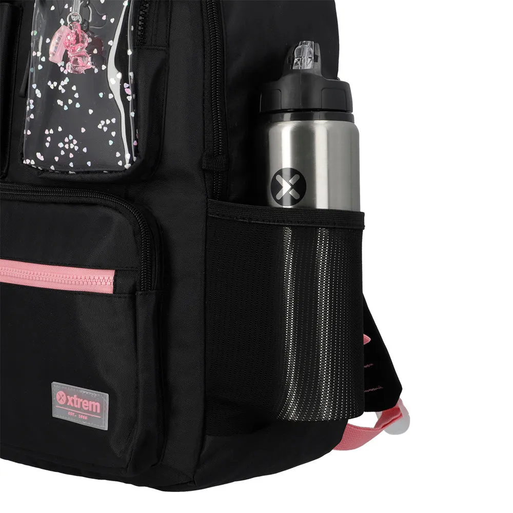 Morral para laptop 15 de mujer Cleveland negra/rosada