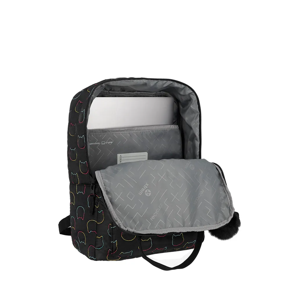 Morral para laptop 15 de mujer Leia Cat negra
